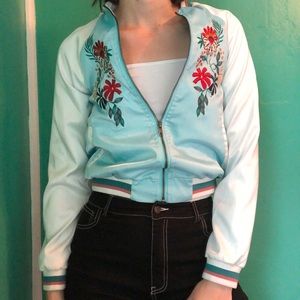 Glamorous embroidered flower jacket